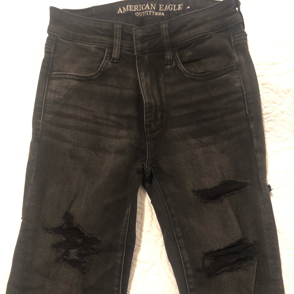 American Eagle Ripped High-Rise Skinny Jeans